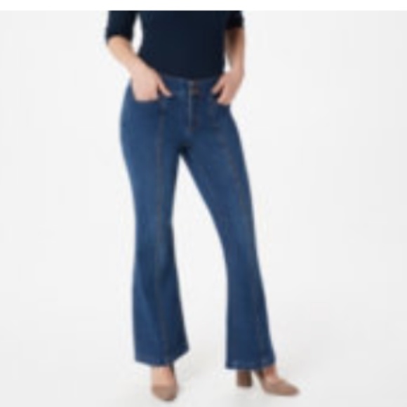 G.I.L.I. Regular Dual Stretch Back Slit Flared Denim Size 10 NWOT - Picture 1 of 6